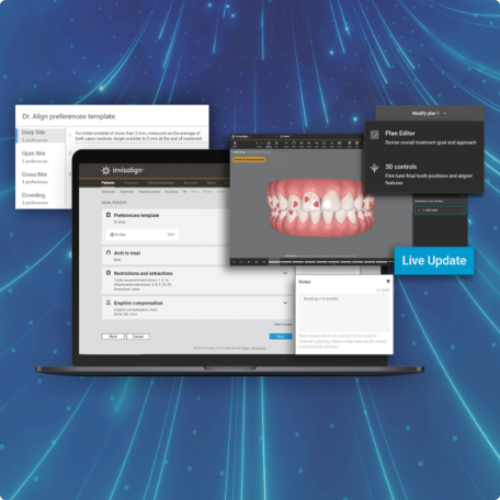 Invisalign clear aligners in a protective case